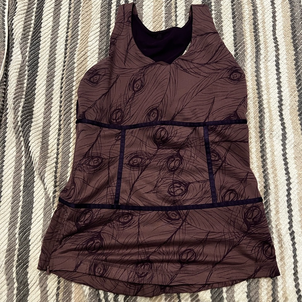 Lululemon Sirsa *RARE* Purple Feather Racerback Tank